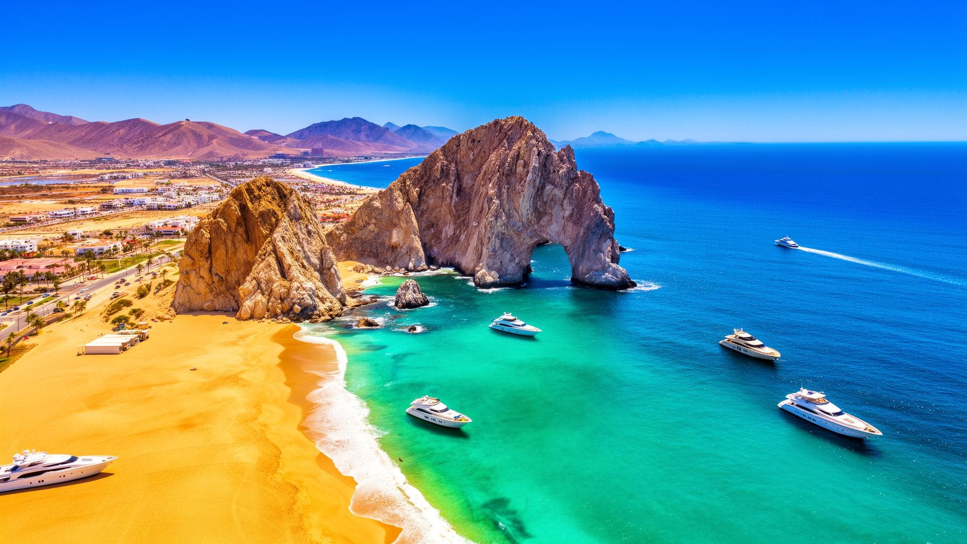 Aerial view of Los Cabos coastline